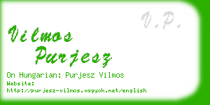 vilmos purjesz business card